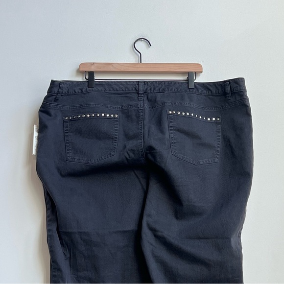 New MICHAEL Michael Kors Studded Metal Plus Size 24W Faded Black Denim Jeans - Picture 11 of 16